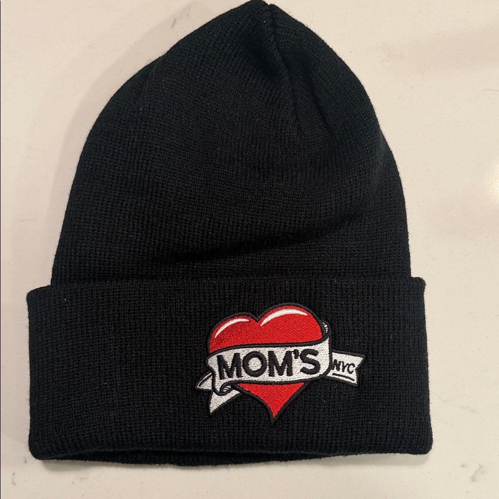 Black Beanie with Red Heart Design